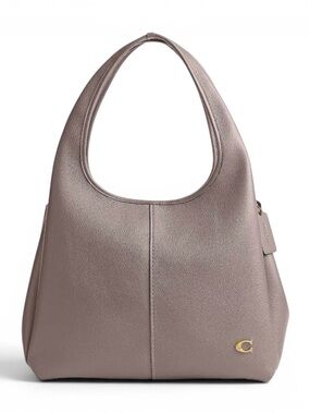 New Coach Lana Leather Shoulder Bag Ash Gray